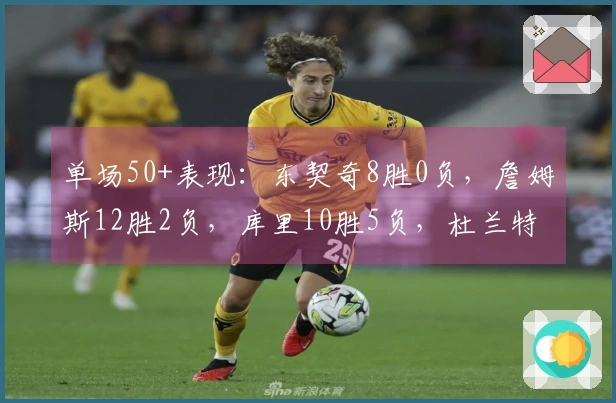 单场50+表现：东契奇8胜0负，詹姆斯12胜2负，库里10胜5负，杜兰特5胜4负